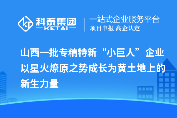 山西一批專精特新“小巨人”企業以星火燎原之勢成長為黃土地上的新生力量