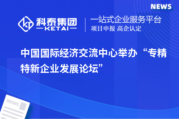 中國國際經濟交流中心舉辦“專精特新企業發展論壇”