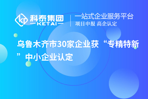 烏魯木齊市30家企業獲“專精特新”中小企業認定