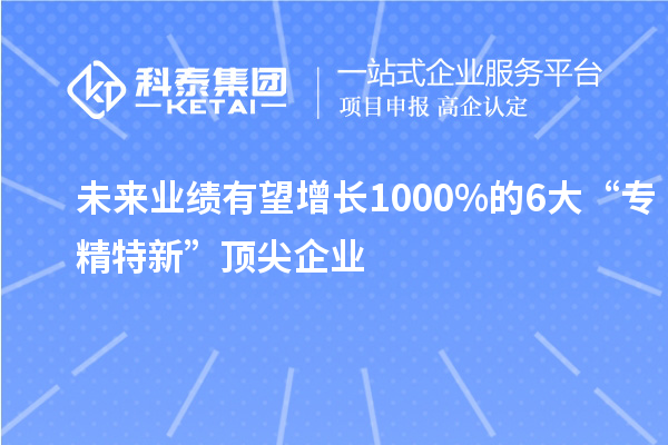 未來業績有望增長1000%的6大“專精特新”頂尖企業