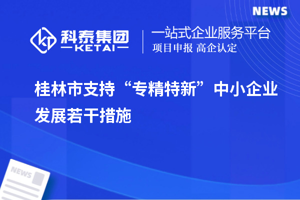 桂林市支持“專精特新”中小企業發展若干措施