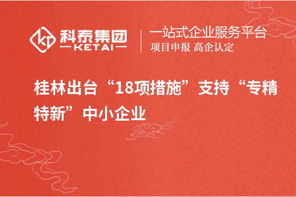 桂林出臺“18項措施”支持“專精特新”中小企業