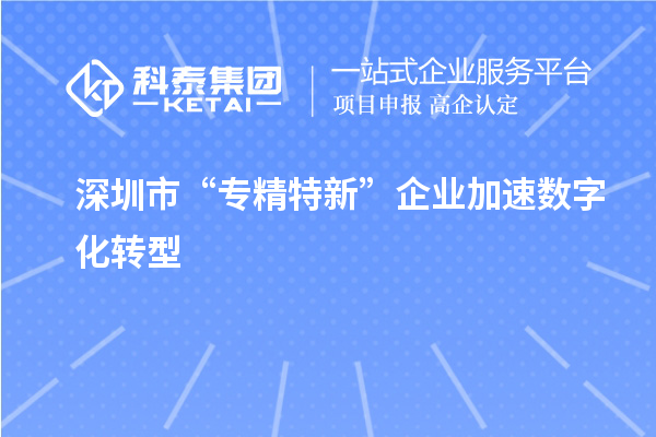 深圳市“專精特新”企業加速數字化轉型