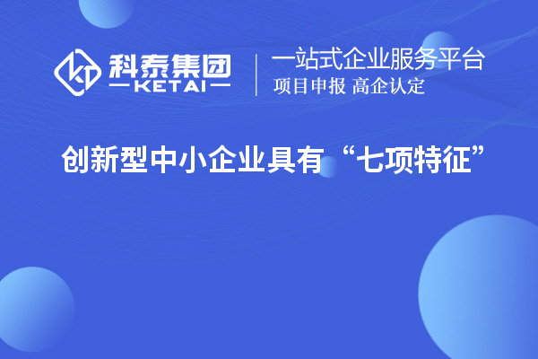 創新型中小企業具有“七項特征”