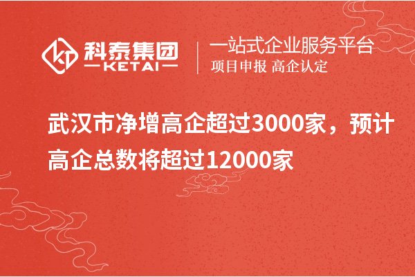 武漢市凈增高企超過3000家，預計高企總數將超過12000家