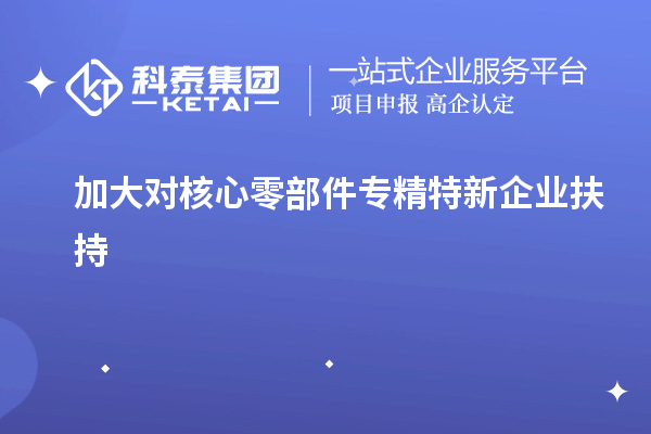 加大對核心零部件專精特新企業扶持