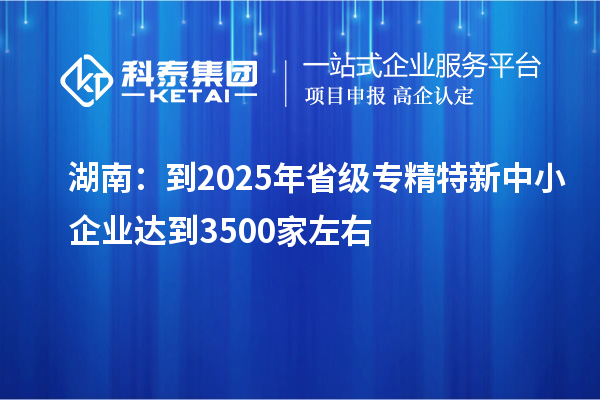 湖南：到2025年省級專精特新中小企業達到3500家左右