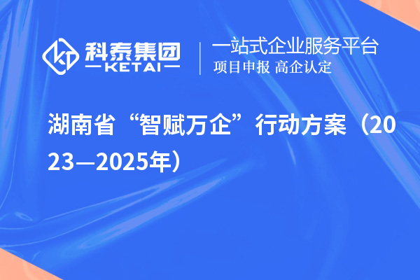 湖南省“智賦萬企”行動方案（2023—2025年）