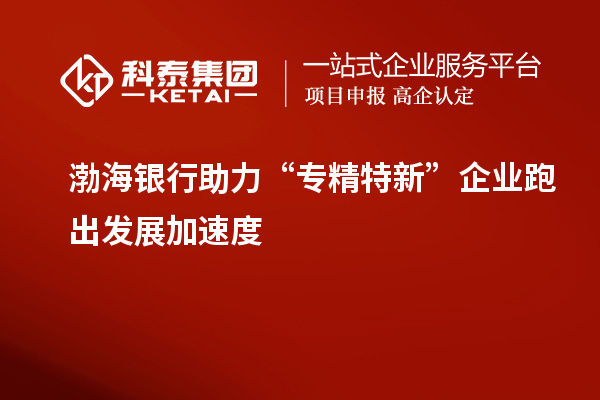 渤海銀行助力“專精特新”企業跑出發展加速度