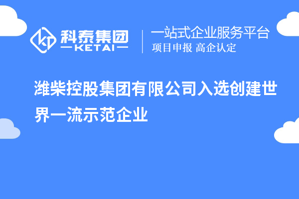 濰柴控股集團有限公司入選創建世界一流示范企業