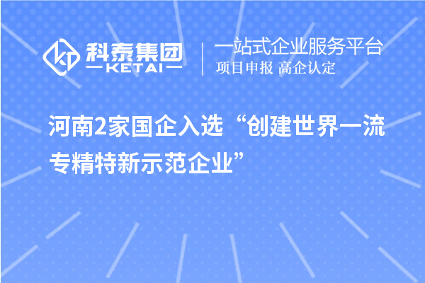 河南2家國企入選“創建世界一流專精特新示范企業”