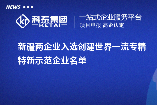 新疆兩企業入選創建世界一流專精特新示范企業名單