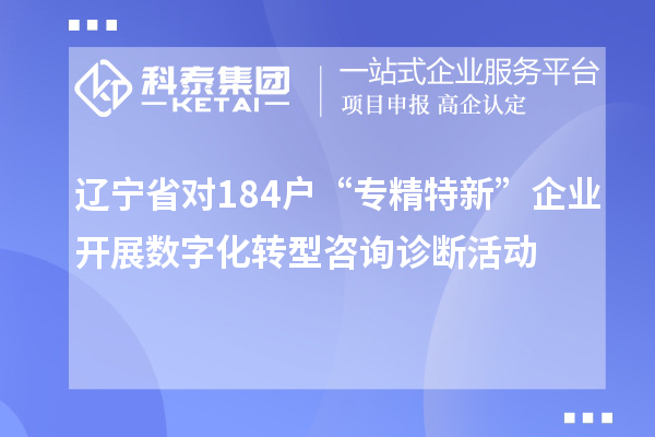 遼寧省對184戶“專精特新”企業開展數字化轉型咨詢診斷活動