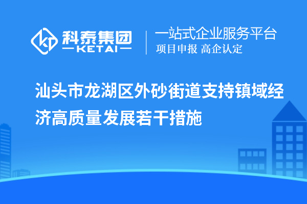 汕頭市龍湖區外砂街道支持鎮域經濟高質量發展若干措施