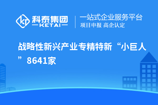 戰(zhàn)略性新興產(chǎn)業(yè)專精特新“小巨人”8641家