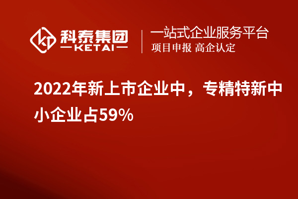 2022年新上市企業中，<a href=http://5511mu.com/fuwu/zhuanjingtexin.html target=_blank class=infotextkey>專精特新中小企業</a>占59%