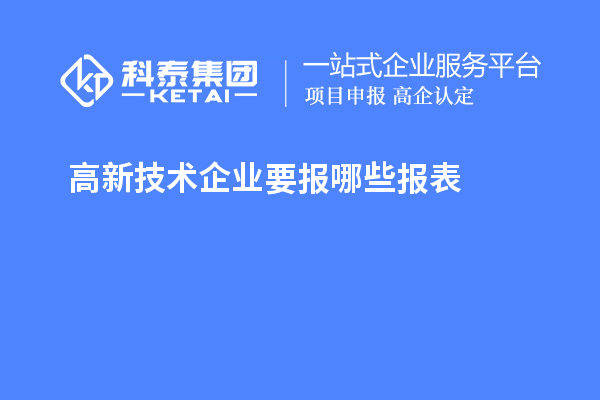 高新技術企業要報哪些報表