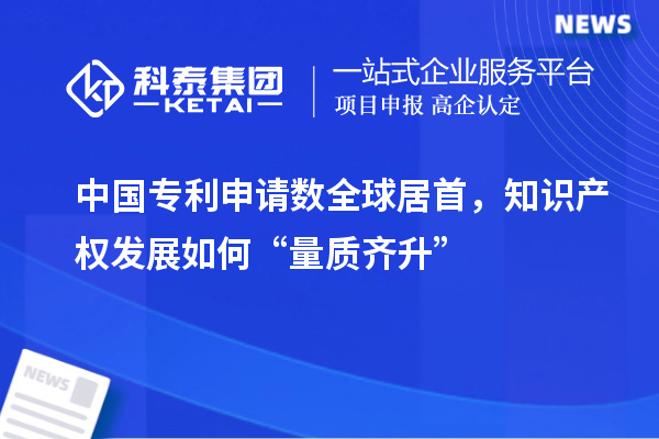 中國專利申請數(shù)全球居首，知識產(chǎn)權(quán)發(fā)展如何“量質(zhì)齊升”