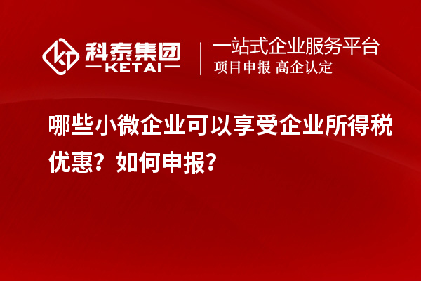 哪些小微企業可以享受企業所得稅優惠？如何申報？