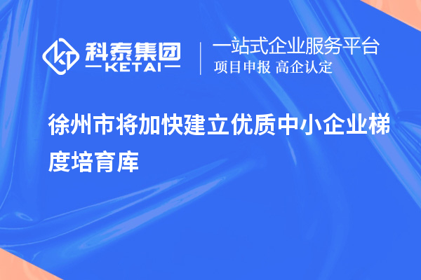 徐州市將加快建立優質中小企業梯度培育庫