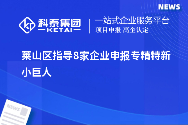 萊山區指導8家企業申報專精特新小巨人