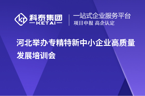 河北舉辦專精特新中小企業高質量發展培訓會