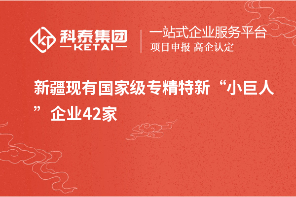 新疆現有國家級專精特新“小巨人”企業42家