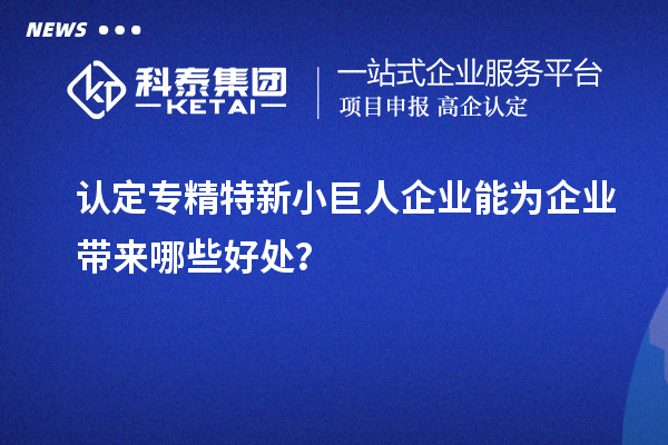 認定專精特新小巨人企業能為企業帶來哪些好處？