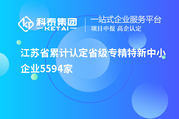 江蘇省累計認定省級專精特新中小企業5594家