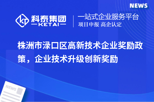 株洲市淥口區高新技術企業獎勵政策，企業技術升級創新獎勵