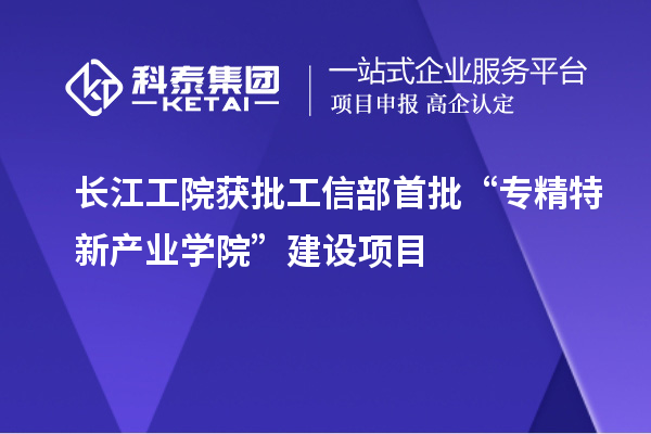 長江工院獲批工信部首批“專精特新產業學院”建設項目