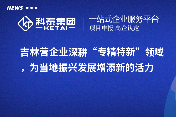 吉林營企業深耕“專精特新”領域，為當地振興發展增添新的活力