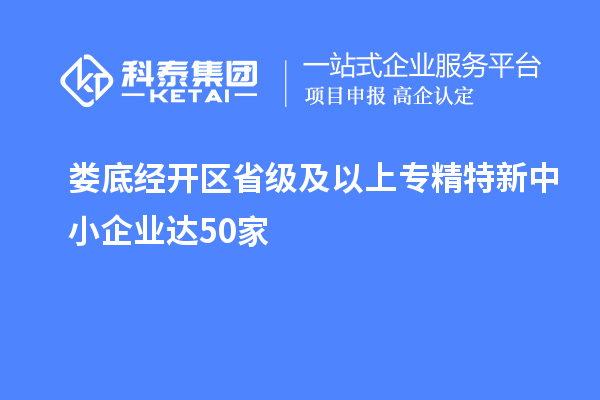 婁底經開區省級及以上專精特新中小企業達50家