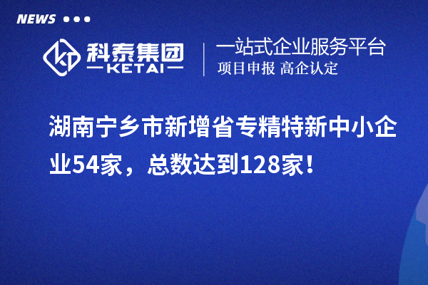 湖南寧鄉市新增省專精特新中小企業54家，總數達到128家！