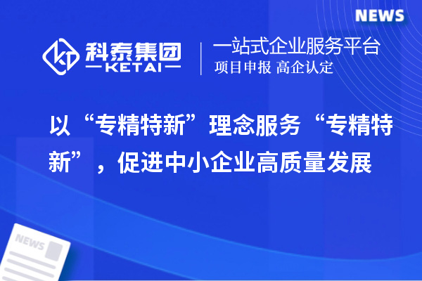 以“專精特新”理念服務(wù)“專精特新”，促進(jìn)中小企業(yè)高質(zhì)量發(fā)展