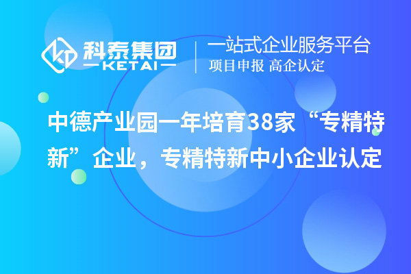 中德產業園一年培育38家“專精特新”企業，<a href=http://5511mu.com/fuwu/zhuanjingtexin.html target=_blank class=infotextkey>專精特新中小企業</a>認定