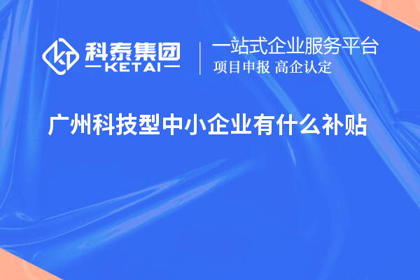 廣州科技型中小企業有什么補貼