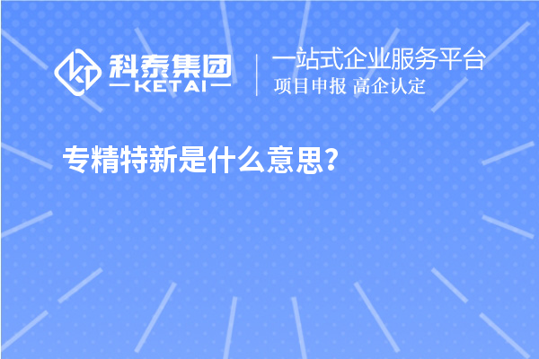 專精特新是什么意思？