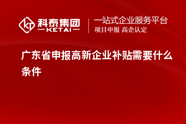 廣東省申報(bào)高新企業(yè)補(bǔ)貼需要什么條件