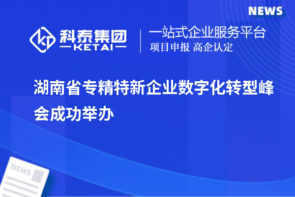 湖南省專精特新企業數字化轉型峰會成功舉辦