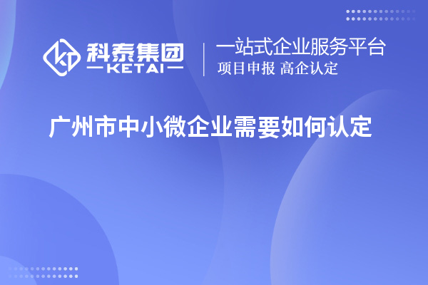 廣州市中小微企業需要如何認定