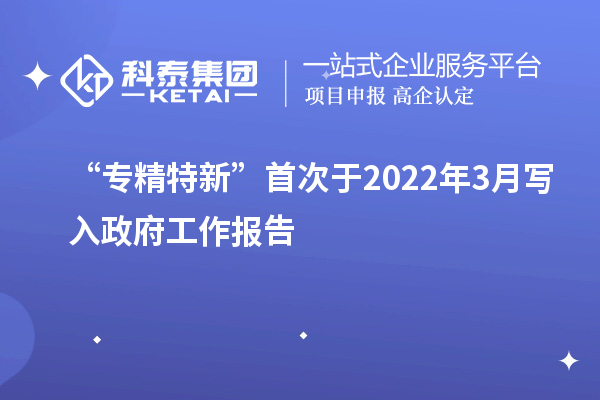 “專精特新”首次于2022年3月寫入政府工作報告