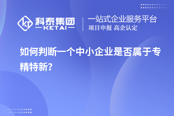 如何判斷一個(gè)中小企業(yè)是否屬于專精特新？