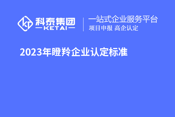 2023年瞪羚企業(yè)認(rèn)定標(biāo)準(zhǔn)