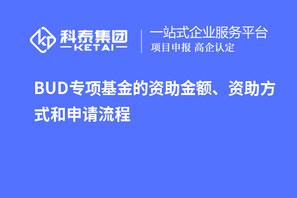 BUD專項基金的資助金額、資助方式和申請流程