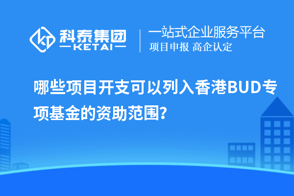 哪些項目開支可以列入香港BUD專項基金的資助范圍？