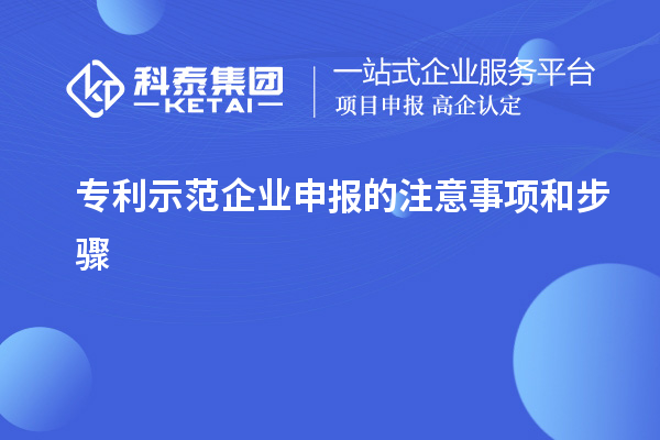 專利示范企業申報的注意事項和步驟