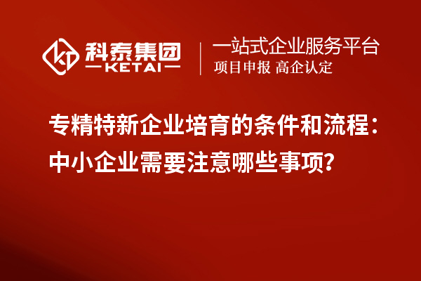 專精特新企業培育的條件和流程：中小企業需要注意哪些事項？