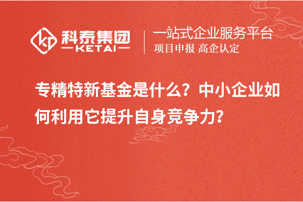 專精特新基金是什么？中小企業如何利用它提升自身競爭力？