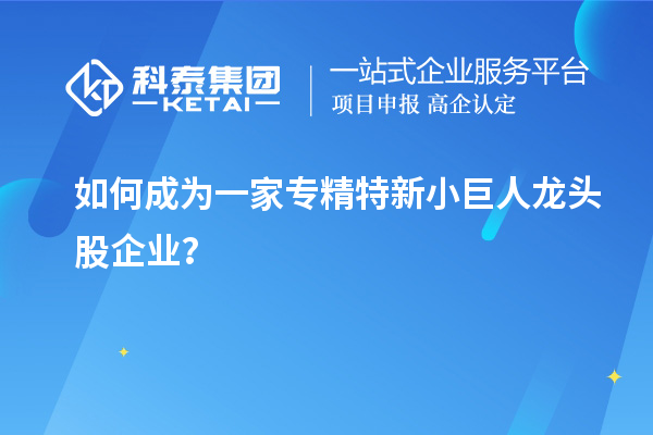 如何成為一家專精特新小巨人龍頭股企業？